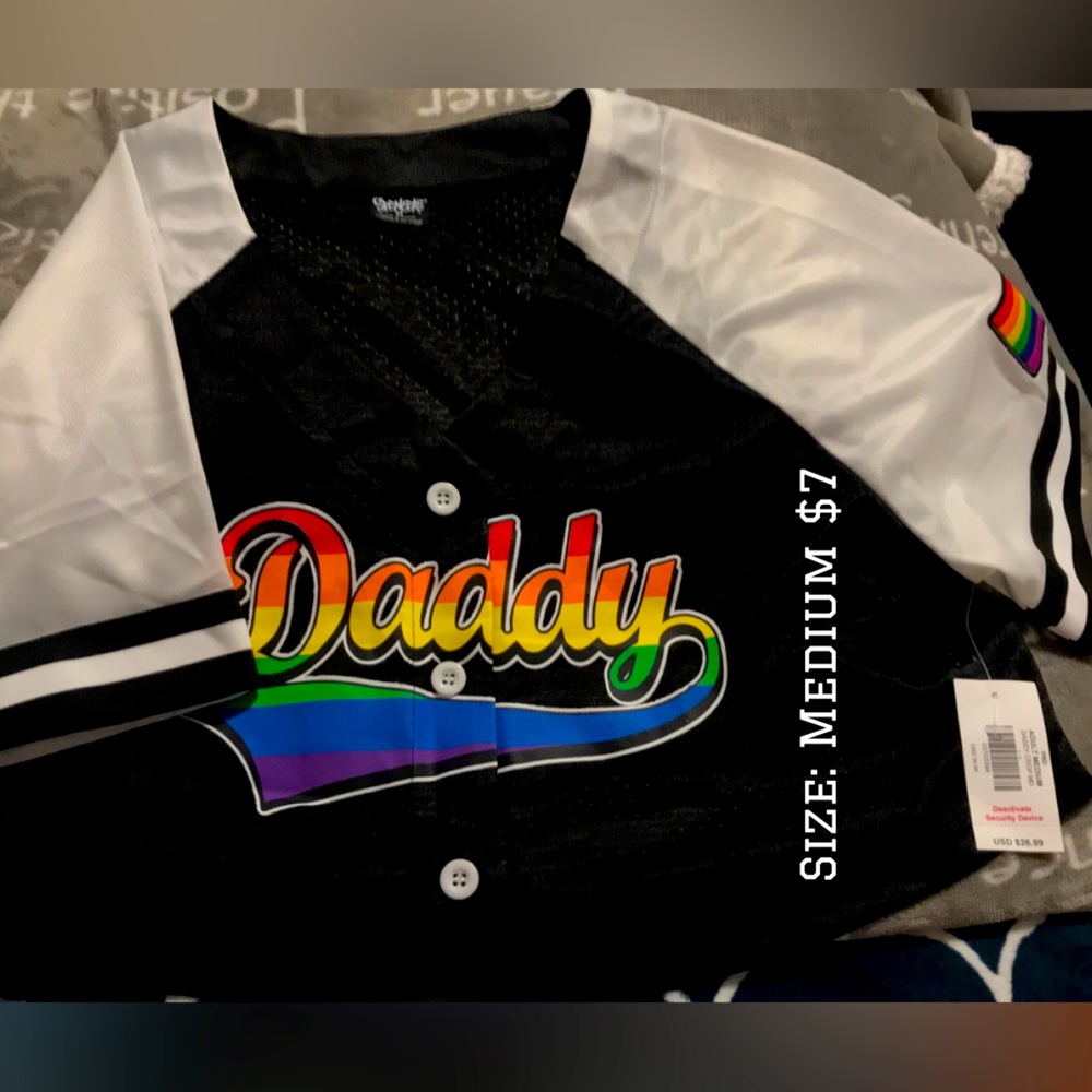 Spencer’s cropped baseball shirt from the pride collection size medium